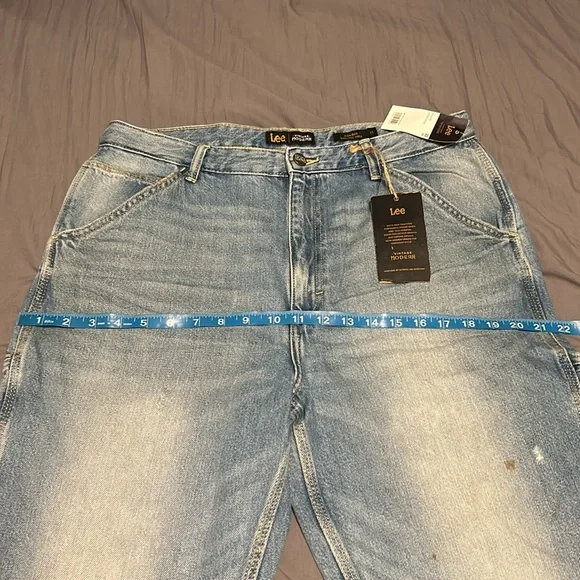 Lee Vintage Modern High Rise Dungaree Ankle Painters Jeans Carpenter - Picture 7 of 11